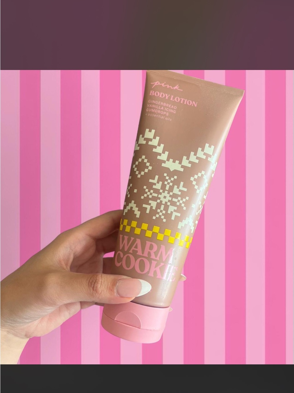 PINK Victoria's Secret Warm Cookies Body Lotion - Pink and Gold Tube
